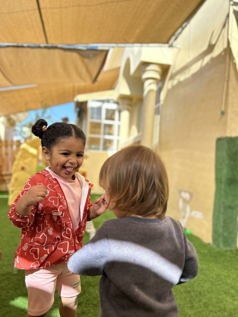 Kids having fun in play ground at Nursery in Al Warqa