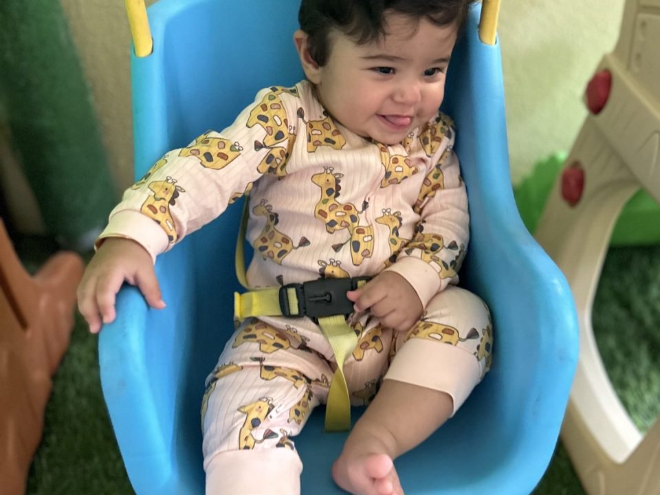 baby in a swing